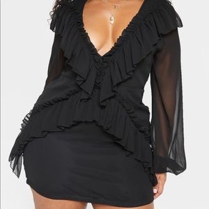 Black chiffon dress from prettylittlething !